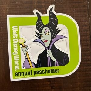 New Disney Maleficent Passholder Magnet in Green and Purple